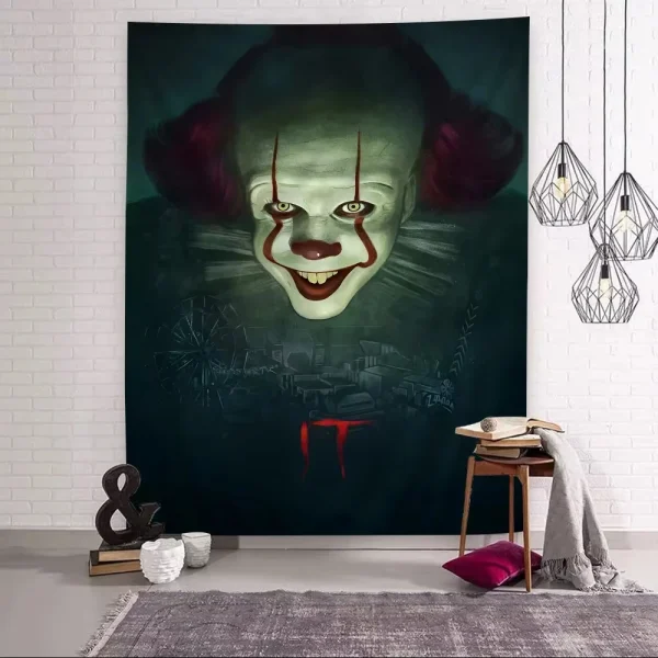 Stephen King S It P-pennywise Classic Vintage Wall Tapestry Hanging Tarot Hippie Wall Rugs Dorm Wall Art Decor Wall Tapestries 3