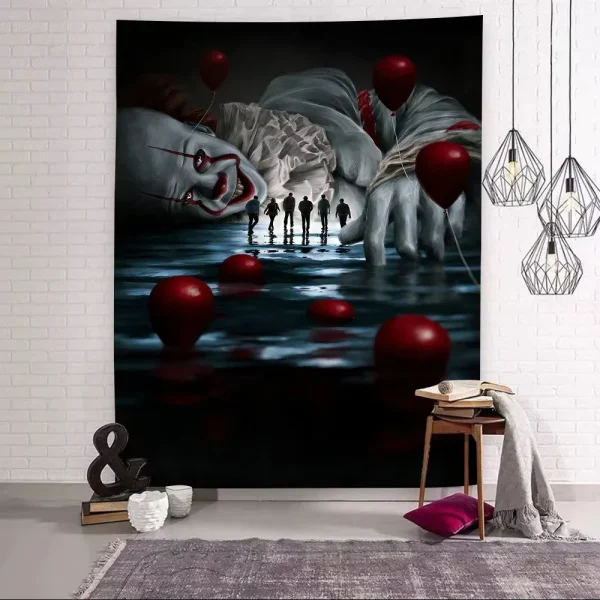 Stephen King S It P-pennywise Classic Vintage Wall Tapestry Hanging Tarot Hippie Wall Rugs Dorm Wall Art Decor Wall Tapestries 4