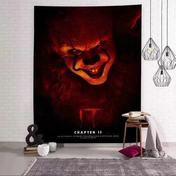 Stephen King S It P-pennywise Classic Vintage Wall Tapestry Hanging Tarot Hippie Wall Rugs Dorm Wall Art Decor Wall Tapestries 5