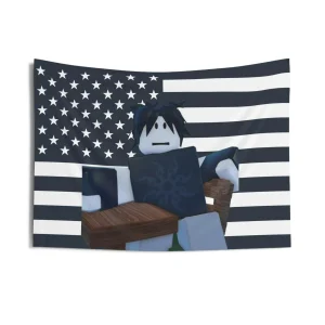 New Two Time R-Roblox Design Patriotic American Flag Wall Tapestry Indoor Home Decor Gift Idea Dorm Room Tapestry Forsaken Docer 1