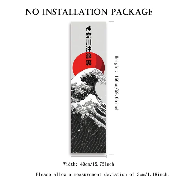 Japanese Ocean Waves Wall Decoration Tapestry Red Sun & Ocean Waves Landscape Aesthetic Tapestry Wall Hanging Home Room Decor 4