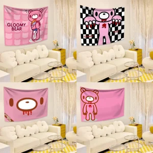 3x5ft Kawaii G-Gloomy Bear Tapestry Anime Tapestry Hanging Tarot Hippie Dorm Wall Hanging Decoration Bohemian Hippie Decor 1