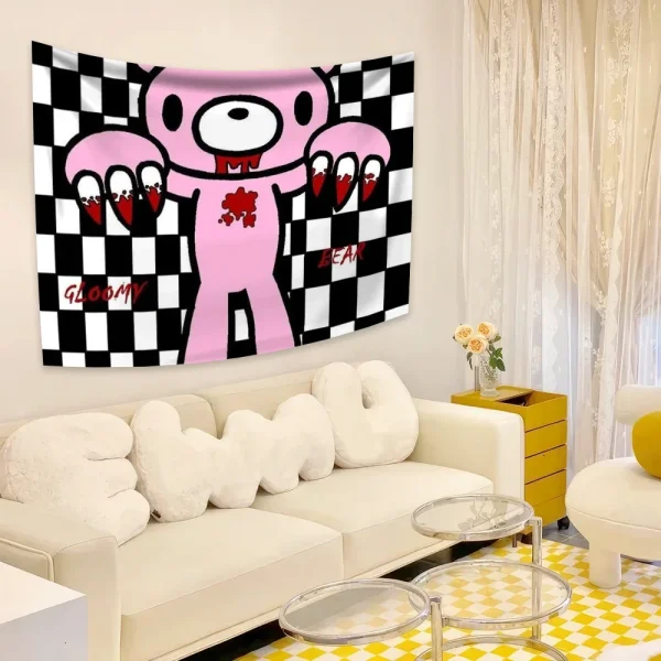 3x5ft Kawaii G-Gloomy Bear Tapestry Anime Tapestry Hanging Tarot Hippie Dorm Wall Hanging Decoration Bohemian Hippie Decor 3