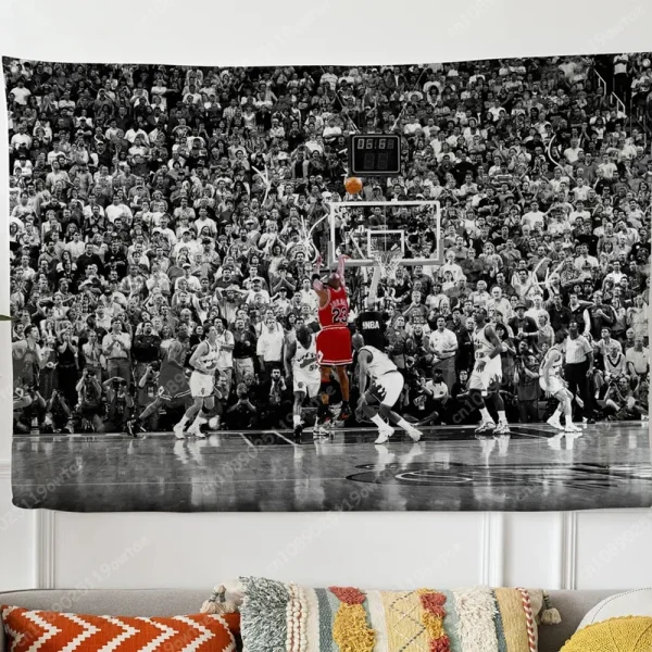 Popular 24 New Arrival Michael Last Shot Tapestry 3D Printing Men Women Jordan Basketball Bedroom Dorm Living Room Tapestry 2
