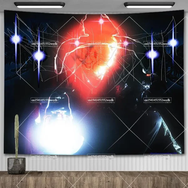 333 Bladee Album Cover Wall Tapestry Hippie Hip Pop Rapper Tapestries Bedroom Aesthetic Background Cloth Home Dorm Decoration 5