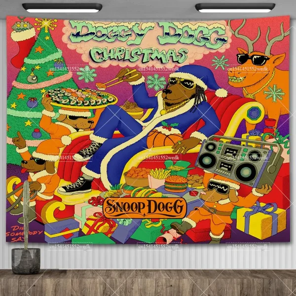 Snoop Dogg Music Ablum Cover Poster Wall Hanging Tapestry Kawaii Room Decoration Aesthetic Funny Meme Tapestrys Home Decor 6