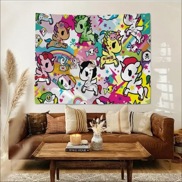 Japanese Tokidoki Tapestry Tapestry Art Printing Indian Buddha Wall Decoration Witchcraft Bohemian Hippie INS Home Decor 3