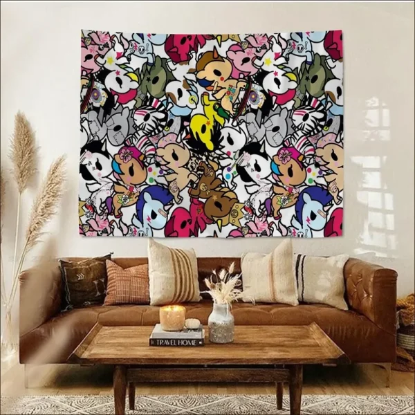 Japanese Tokidoki Tapestry Tapestry Art Printing Indian Buddha Wall Decoration Witchcraft Bohemian Hippie INS Home Decor 6