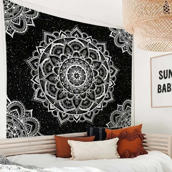 1pc Bohemian Mandala Tapestry Living Room Bedroom Office Wall Hanging, Home Decor Room Decoration Party Decoration 4