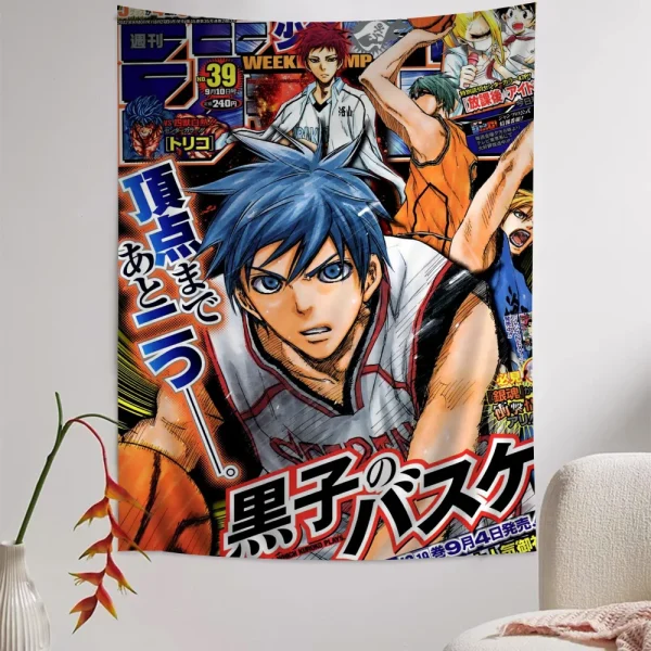 Japanese Anime Kuroko No Basket Printed Large Wall Tapestry Indian Buddha Wall Decoration Witchcraft Bohemian Hippie Art Decor 2