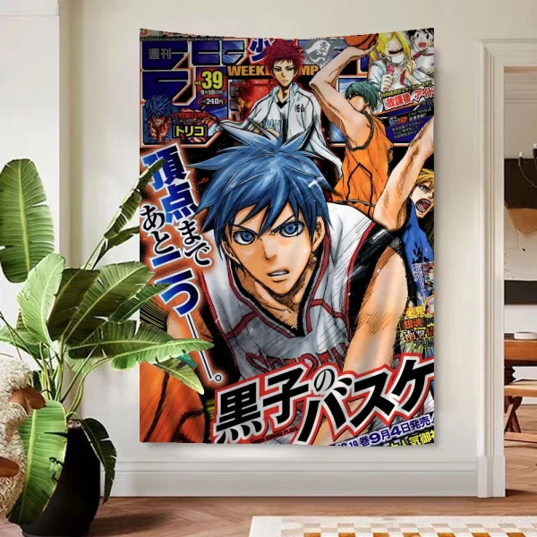 Japanese Anime Kuroko No Basket Printed Large Wall Tapestry Indian Buddha Wall Decoration Witchcraft Bohemian Hippie Art Decor 3
