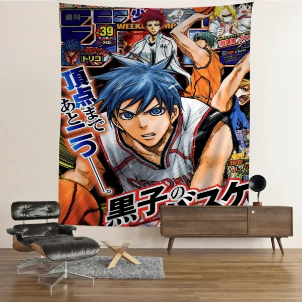 Japanese Anime Kuroko No Basket Printed Large Wall Tapestry Indian Buddha Wall Decoration Witchcraft Bohemian Hippie Art Decor 4