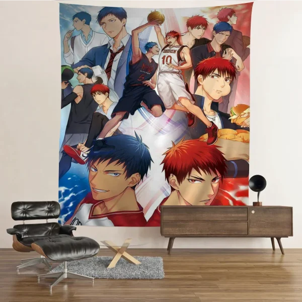 Japanese Anime Kuroko No Basket Printed Large Wall Tapestry Indian Buddha Wall Decoration Witchcraft Bohemian Hippie Art Decor 5