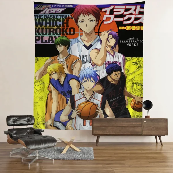 Japanese Anime Kuroko No Basket Printed Large Wall Tapestry Indian Buddha Wall Decoration Witchcraft Bohemian Hippie Art Decor 6