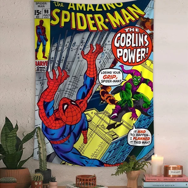 MINISO Avengers Marvel Spider-Man tapestry anime wall hanging anime Spider-Man art colorful wall hanging bohemian wall hanging m 4
