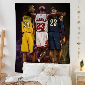 Famous Basketball Player Basketball Celebrities  Anime Tapestry Hippie Flower Wall Carpets Dorm Decor Cheap Hippie Wall Hanging 1