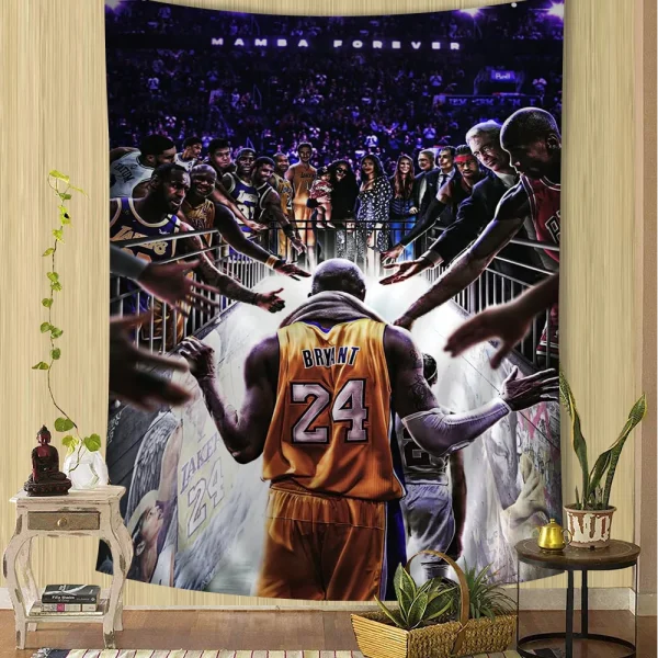 Famous Basketball Player Basketball Celebrities  Anime Tapestry Hippie Flower Wall Carpets Dorm Decor Cheap Hippie Wall Hanging 5
