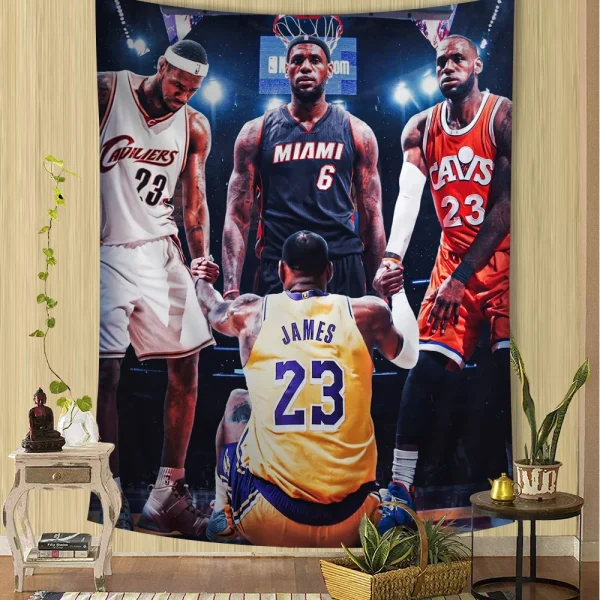 Famous Basketball Player Basketball Celebrities  Anime Tapestry Hippie Flower Wall Carpets Dorm Decor Cheap Hippie Wall Hanging 6