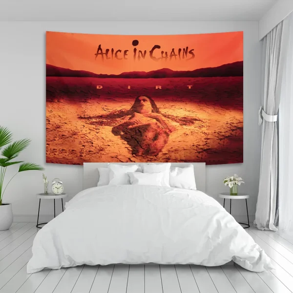 90×150cm Alice In Chains Poster Classic Band Tapestry Painting Wall Art Bar Cafe Bedroom Home Decor 1