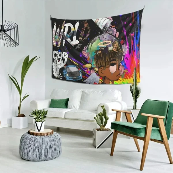 Hip Hop Rapper Tapestry Juice Wrld Street Art Wall Decor Rap Music Poster Bedroom Living Room Dorm Studio 2