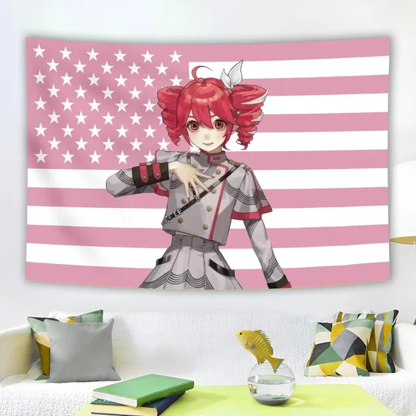 90x150cm Kasane Teto Pink American Flags Wall Hanging Wallpaper Tapestry Headboar daesthetic Room Decor Cute Birthday Gifts 1