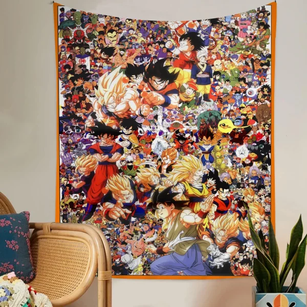 1PC Japan Classic Anime Dragon-Ball Goku Tapestry Printed Large Wall Tapestry Art Science Fiction Room Home Decor Decor Blanket 4