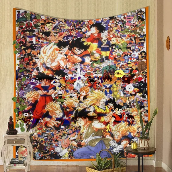 1PC Japan Classic Anime Dragon-Ball Goku Tapestry Printed Large Wall Tapestry Art Science Fiction Room Home Decor Decor Blanket 6