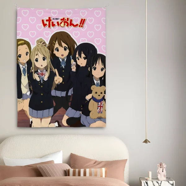 Anime K-K-ONS ON Cute Girl Tapestry Perfect For Home&Living Bedroom Decor Wall Art Backdrop Banner 2