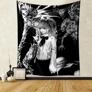 Kawaii Girl Tapestry Wall Decor Tapestry Anime Death Note Amane Misa Manga Aesthetic Room Decoration Meme Tapestries Art Poster 1