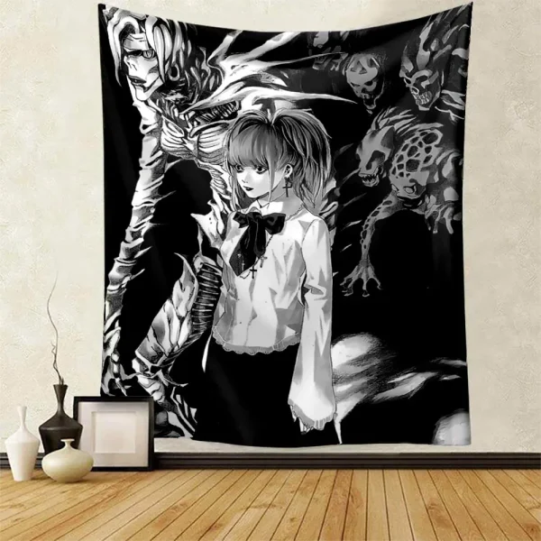 Kawaii Girl Tapestry Wall Decor Tapestry Anime Death Note Amane Misa Manga Aesthetic Room Decoration Meme Tapestries Art Poster 1