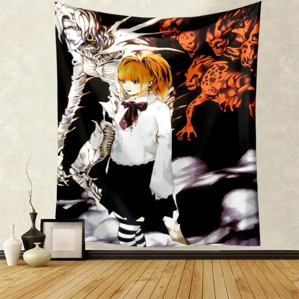 Kawaii Girl Tapestry Wall Decor Tapestry Anime Death Note Amane Misa Manga Aesthetic Room Decoration Meme Tapestries Art Poster 2