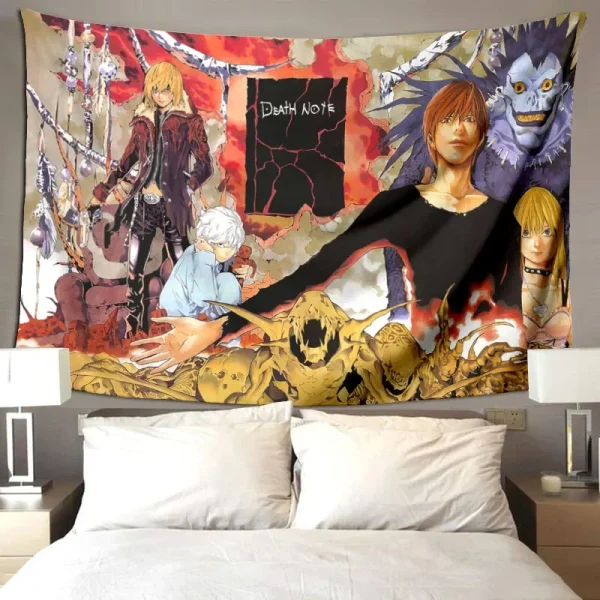 Kawaii Girl Tapestry Wall Decor Tapestry Anime Death Note Amane Misa Manga Aesthetic Room Decoration Meme Tapestries Art Poster 3