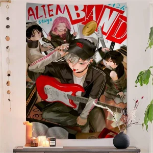 Anime Alien Stage Printed Large Wall Tapestry Cheap Hippie Wall Hanging Bohemian Wall Tapestries Mandala INS Home Decor 1