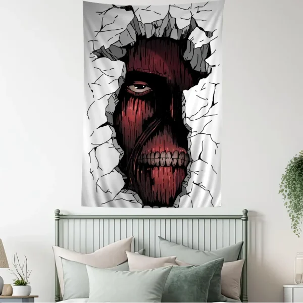 A-Attack on Titan Cartoon Tapestry Wall Hanging Decoration Household Home Decor 2