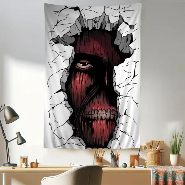 A-Attack on Titan Cartoon Tapestry Wall Hanging Decoration Household Home Decor 3