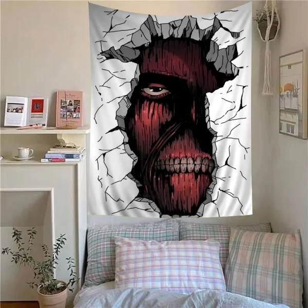 A-Attack on Titan Cartoon Tapestry Wall Hanging Decoration Household Home Decor 5