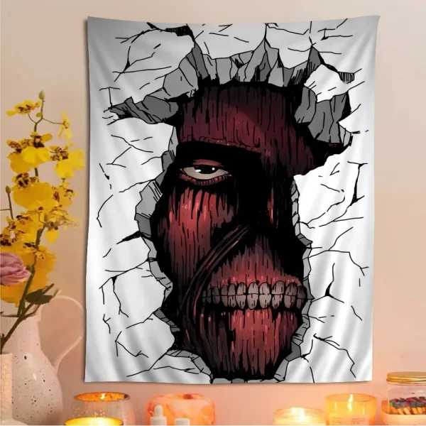 A-Attack on Titan Cartoon Tapestry Wall Hanging Decoration Household Home Decor 6
