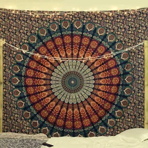 Hippie Mandala Tapestrys India Bohemian Psychedelic Bedding Decor Tapestry Aesthetic Vintage Wall Tapestry Art Tapestry Tapiz 1