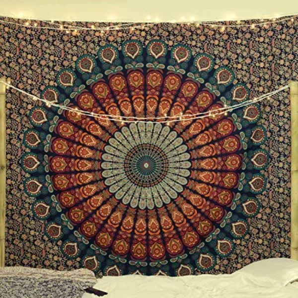 Hippie Mandala Tapestrys India Bohemian Psychedelic Bedding Decor Tapestry Aesthetic Vintage Wall Tapestry Art Tapestry Tapiz 1