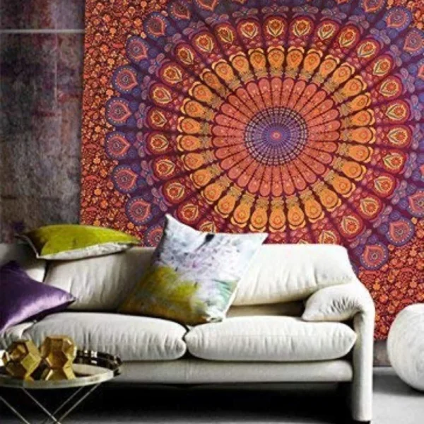 Hippie Mandala Tapestrys India Bohemian Psychedelic Bedding Decor Tapestry Aesthetic Vintage Wall Tapestry Art Tapestry Tapiz 2