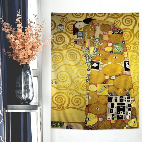Gustav klimt Art Painting Hanging Bohemian Tapestry for Living Room Home Dorm Decor Japanese Tapestry 4