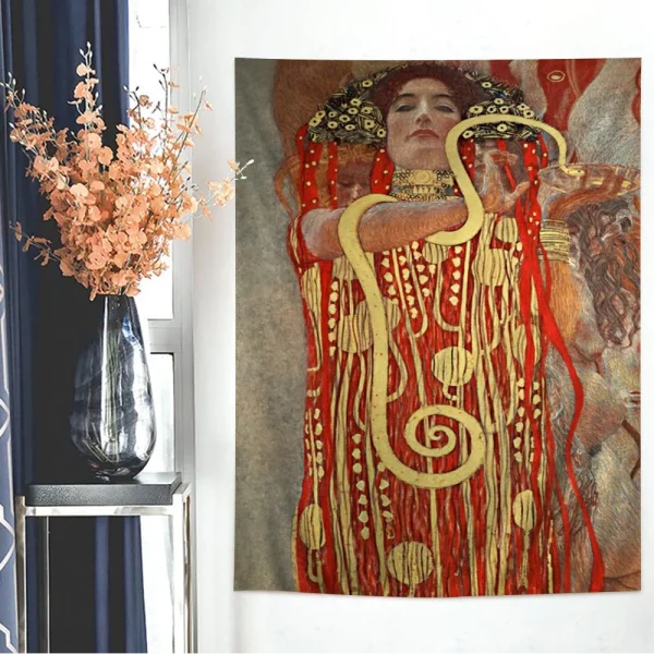 Gustav klimt Art Painting Hanging Bohemian Tapestry for Living Room Home Dorm Decor Japanese Tapestry 6