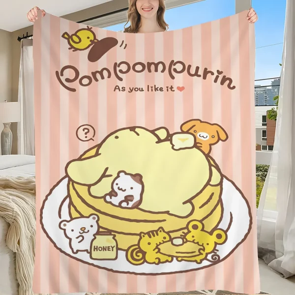 1PC Cartoon Pom Pom Purin Tapestry Printed Large Wall Tapestry Art Science Fiction Room Home Decor Decor Blanket 5