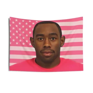 Tyler the Creator FREE TRACKED shipping Pink American Wall Tapestry/ Hanging Wall decor/American rapper/singer/concert banner 1