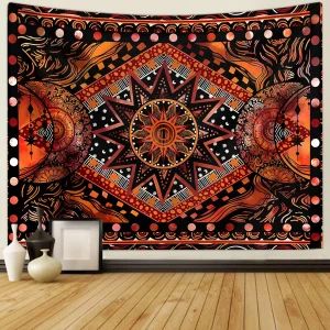1pc Vintage Sun, Moon Tapestry, Bohemian Tapestry, Hippie Style Tapestry, Bedroom and Living Room Decorative Wall Hanging 1
