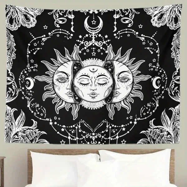 Mystical Sun and Moon Tapestry Aesthetic Dark Soul Wall Hanging Perfect for Bedroom Decor Bedroom Wall Decor 4