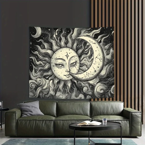Mystical Sun and Moon Tapestry Aesthetic Dark Soul Wall Hanging Perfect for Bedroom Decor Bedroom Wall Decor 6