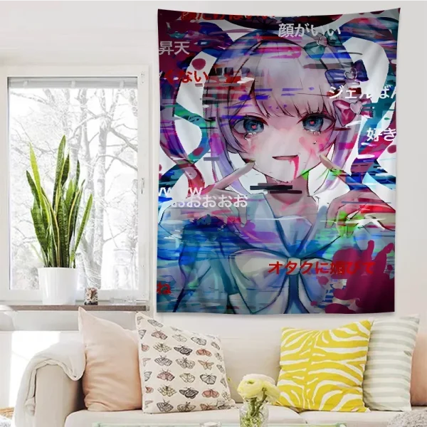 Needy Girl Streamer Overload Tapestry Anime Tapestry Hanging Tarot Hippie Wall Rugs Dorm Wall Hanging Sheets 3