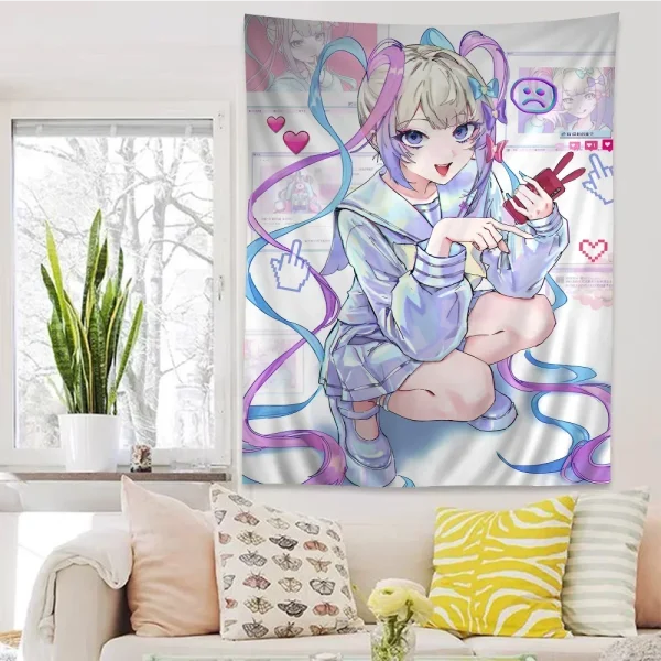 Needy Girl Streamer Overload Tapestry Anime Tapestry Hanging Tarot Hippie Wall Rugs Dorm Wall Hanging Sheets 5