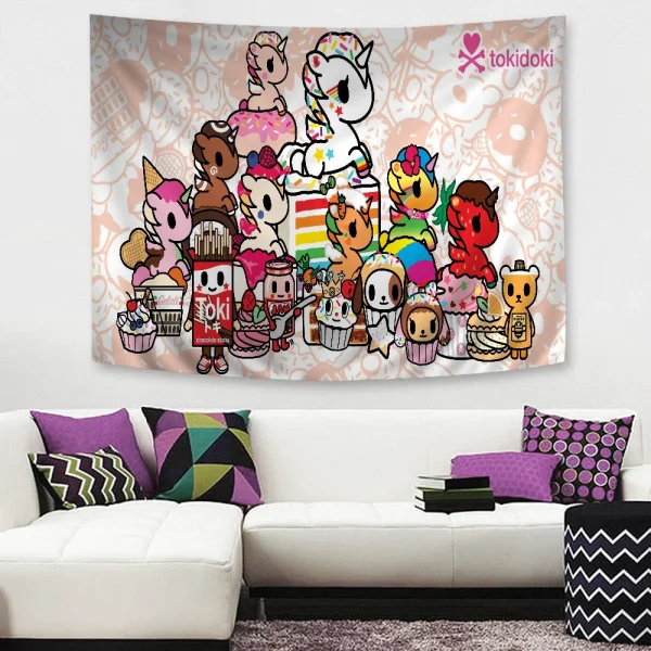 Japan Tokidoki Colorful Tapestry Wall Hanging Cheap Hippie Wall Hanging Bohemian Wall Tapestries Mandala Wall Hanging Sheets 3